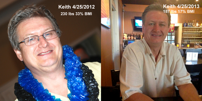 picture taken 1 year apart. Big change!